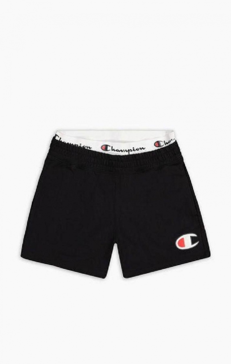 Champion Double Waistband Shorts Shorts Dame Svarte | 7365-ASXTB