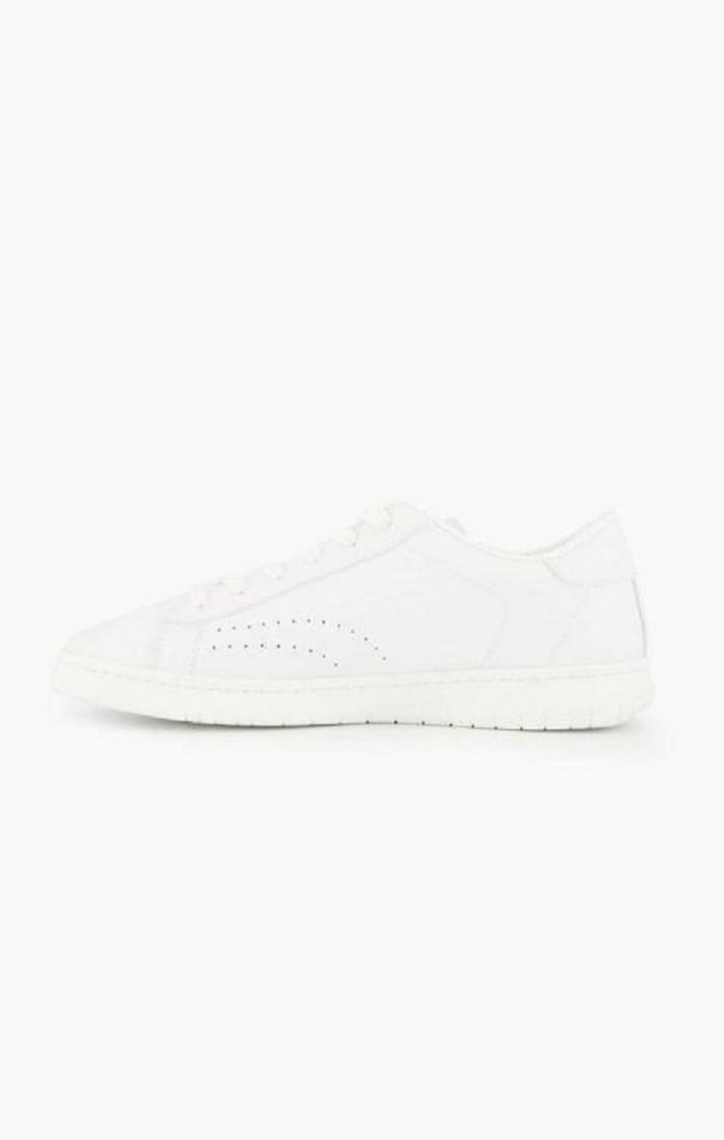 Champion Embroidered Logo Lær Trainers Joggesko Dame Hvite | 1085-USOZT