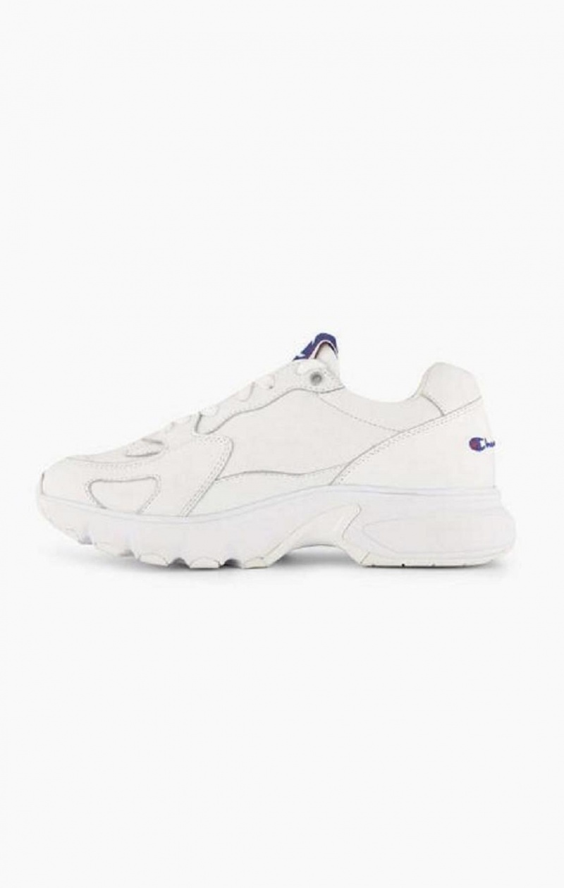 Champion Embroidered Logo Lær Trainers Joggesko Dame Hvite | 0234-BTGJR