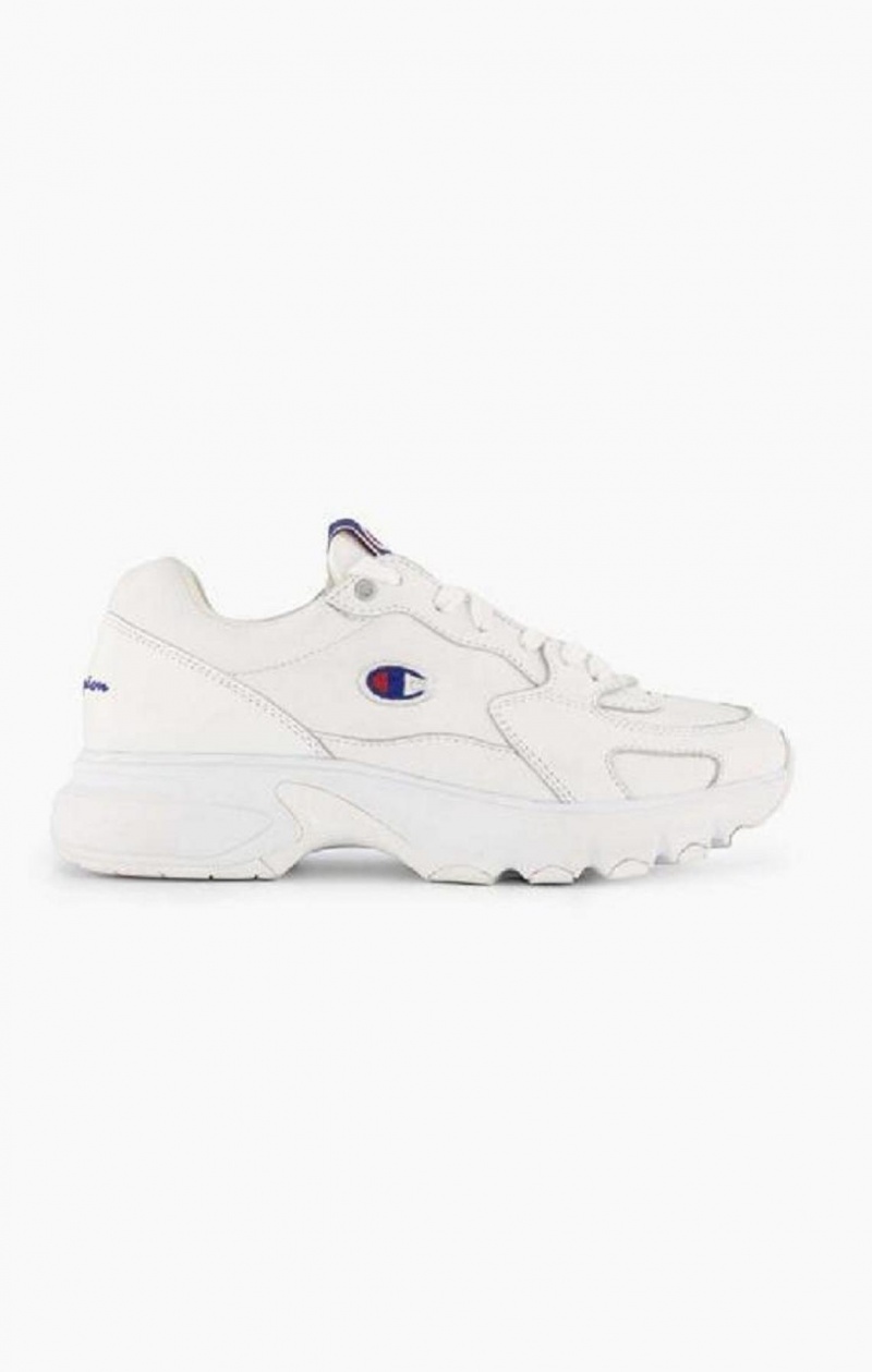 Champion Embroidered Logo Lær Trainers Joggesko Dame Hvite | 0234-BTGJR