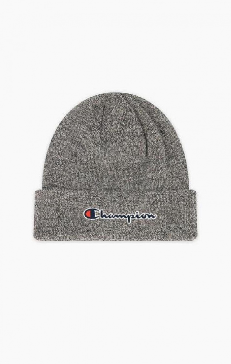 Champion Embroidered Script Logo Beanie Hat Hatt Herre Mørke Grå | 3641-LSPCE