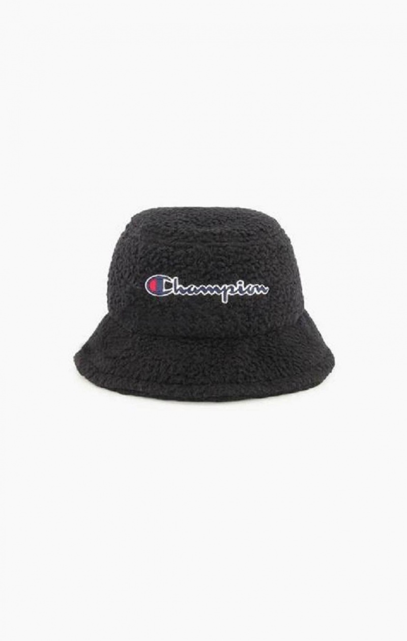 Champion Embroidered Script Logo Bucket Hat Hatt Dame Svarte | 9254-ZBUPV