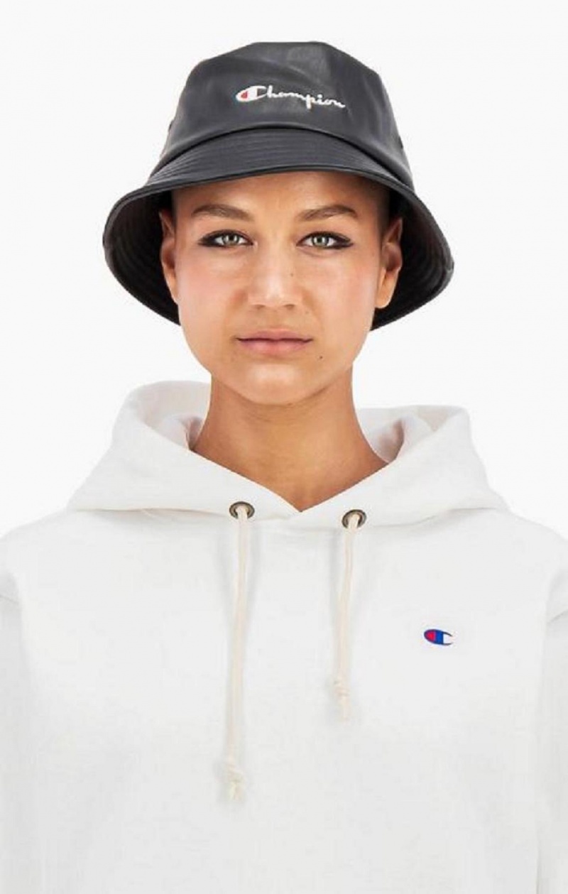 Champion Embroidered Script Logo Bucket Hat Hatt Dame Svarte | 3184-DJHYE