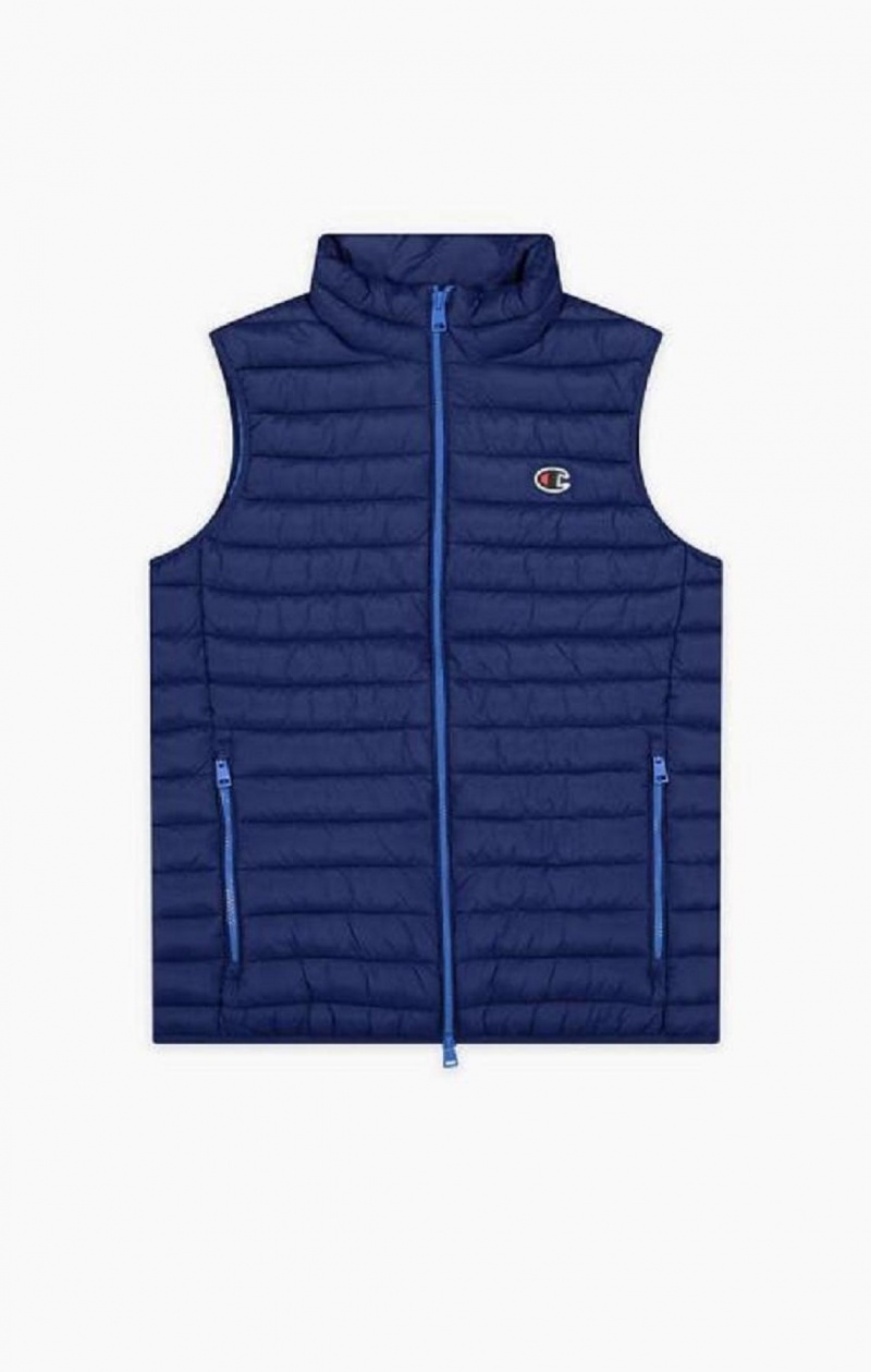 Champion Ermeløse Paneled Gilet Jakker Herre Mørke Blå | 6310-SMKQP