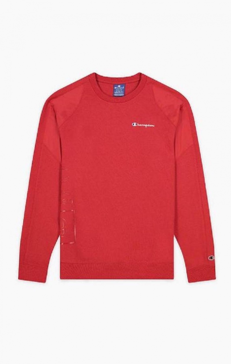 Champion Grafiske Logo Print Polstret Insert Sweatshirt Gensere Herre Rød | 5234-MOFLI