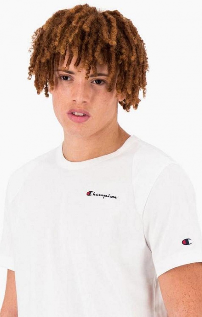 Champion Grafiske Logo Print Polstret Insert T-Shirt T-skjorte Herre Hvite | 5708-XVJBL