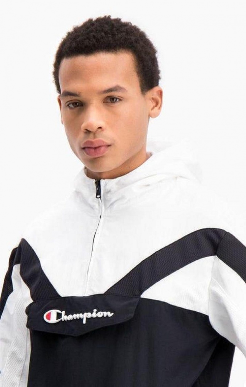 Champion Half Zip-Up Colour Block Hette Track Jacket Hettegenser Herre Svarte | 6519-QKPIF