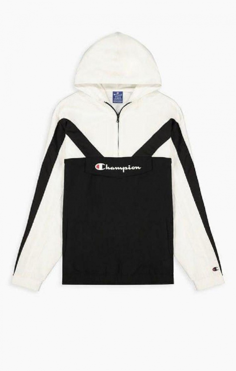 Champion Half Zip-Up Colour Block Hette Track Jacket Hettegenser Herre Svarte | 6519-QKPIF