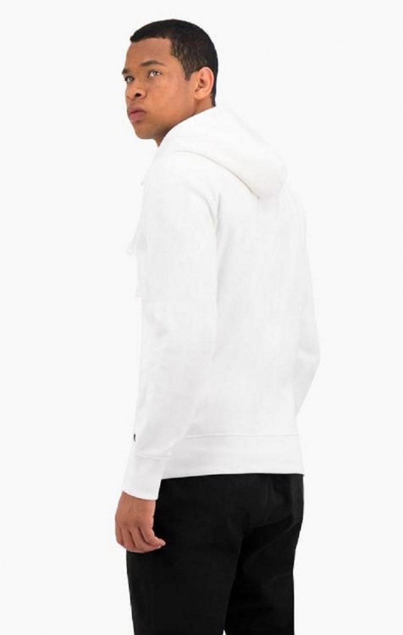 Champion Half Zip-Up Flap Pocket Fleece Hoodie Hettegenser Herre Hvite | 2615-NMXLR