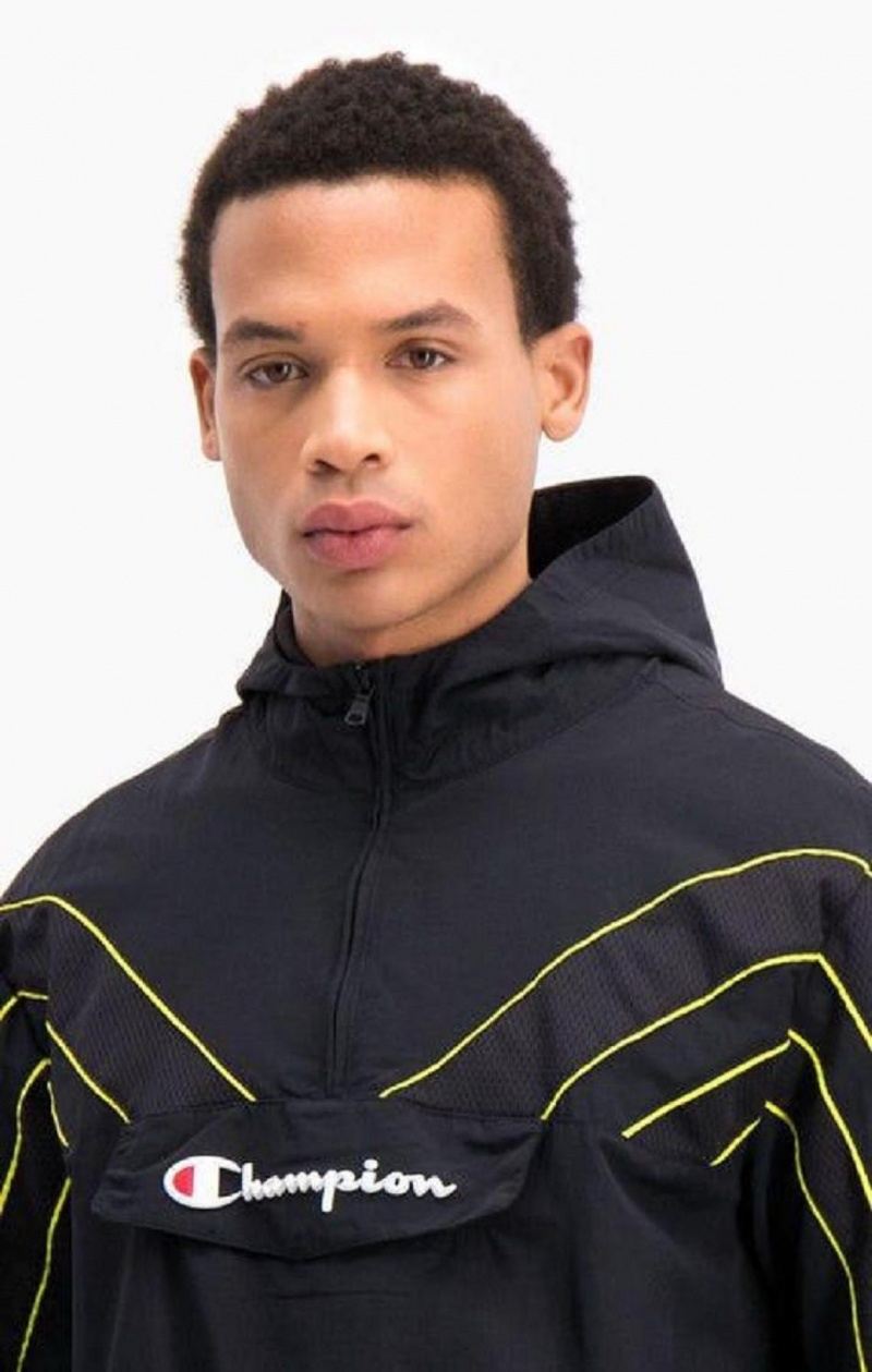 Champion Half Zip-Up Hette Track Jacket Treningsdress Herre Svarte | 0691-UTONL