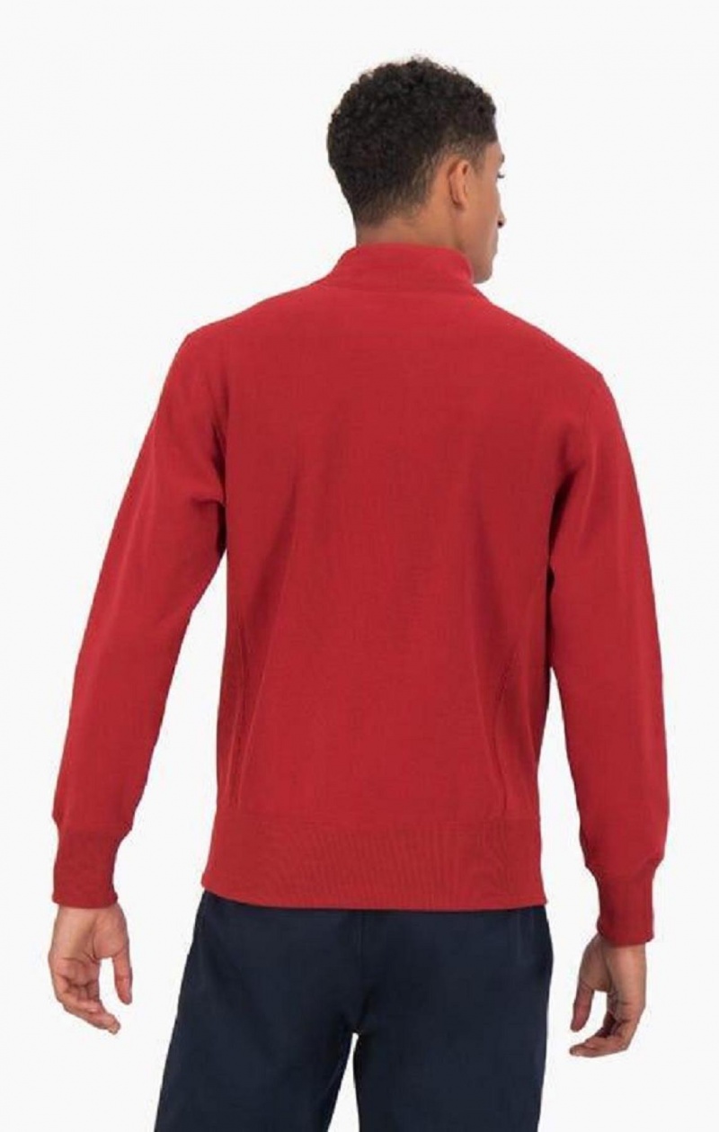 Champion Half Zip-Up Reverse Weave Sweatshirt Gensere Herre Burgunder | 8034-RTHVP