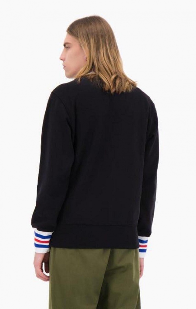 Champion Half Zip-Up Script Logo Sweatshirt Gensere Herre Svarte | 1549-XBZAS