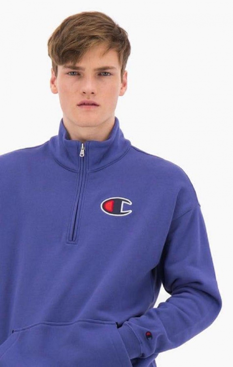 Champion Half Zip-Up Semsket Skinn C Sweatshirt Gensere Herre Gul | 8069-SMEXI