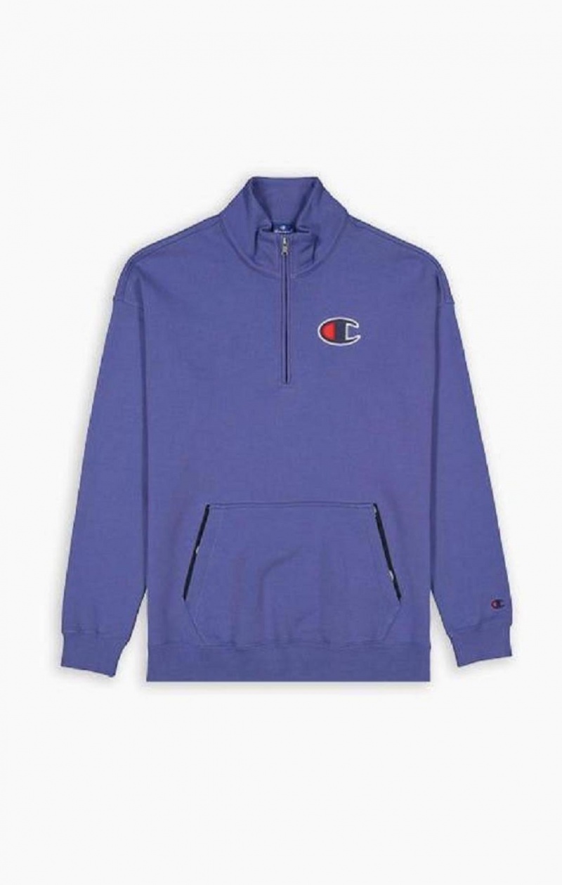 Champion Half Zip-Up Semsket Skinn C Sweatshirt Gensere Herre Gul | 8069-SMEXI