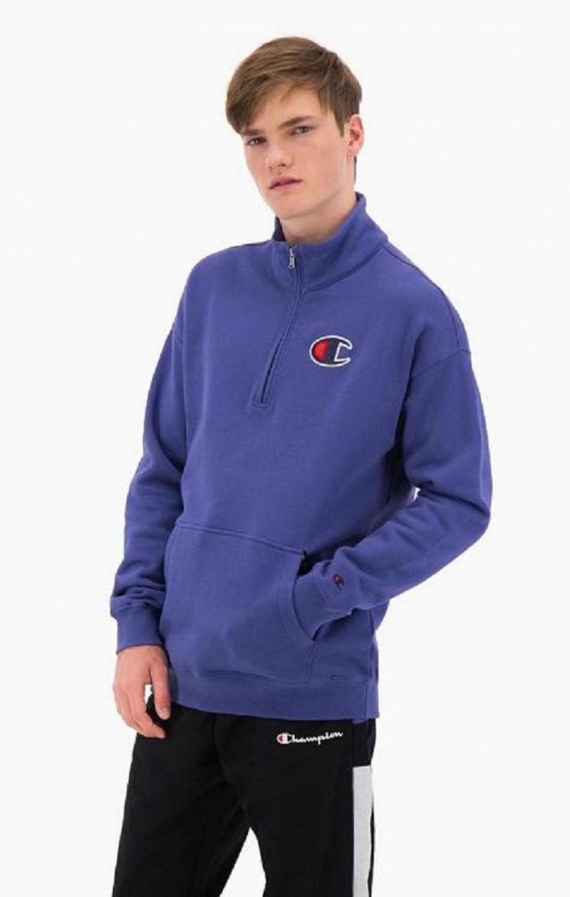 Champion Half Zip-Up Semsket Skinn C Sweatshirt Gensere Herre Gul | 8069-SMEXI