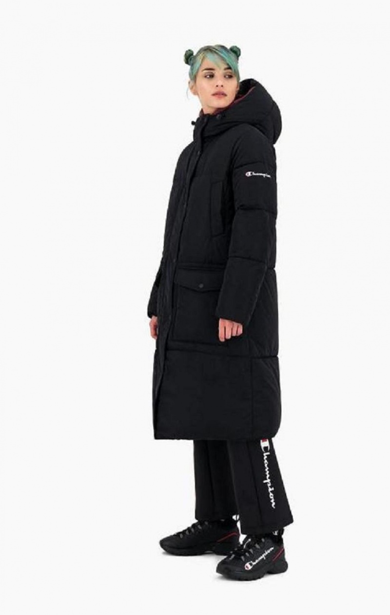 Champion Hette Long Parka Coat Jakker Dame Svarte | 1290-EVYZI