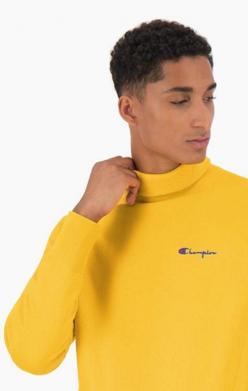 Champion High Neck Reverse Weave Sweatshirt Gensere Herre Gull | 2143-LSJPK