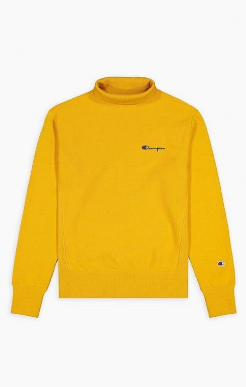 Champion High Neck Reverse Weave Sweatshirt Gensere Herre Gull | 2143-LSJPK