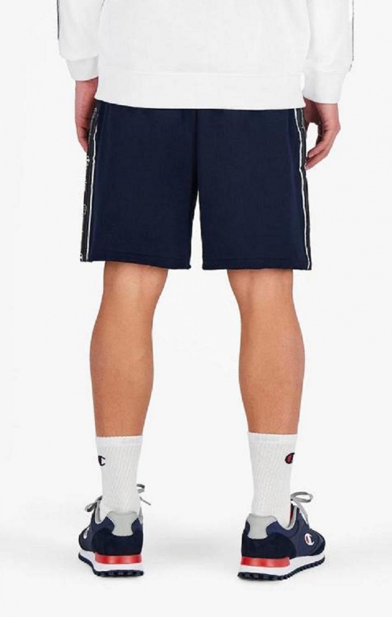 Champion Jacquard Logo Tape Front Seam Shorts Shorts Herre Mørke Blå | 1706-QICJL