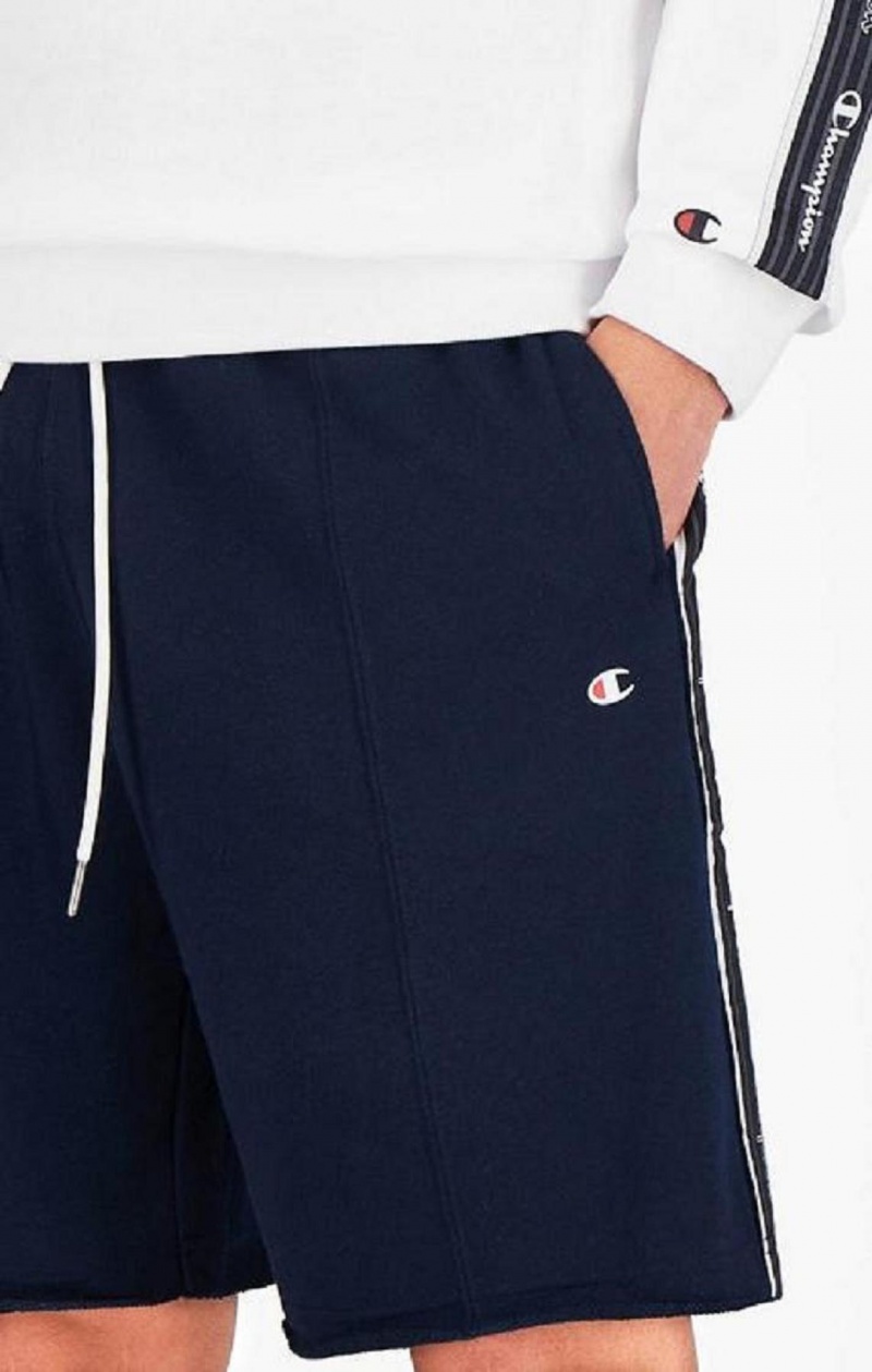 Champion Jacquard Logo Tape Front Seam Shorts Shorts Herre Mørke Blå | 1706-QICJL