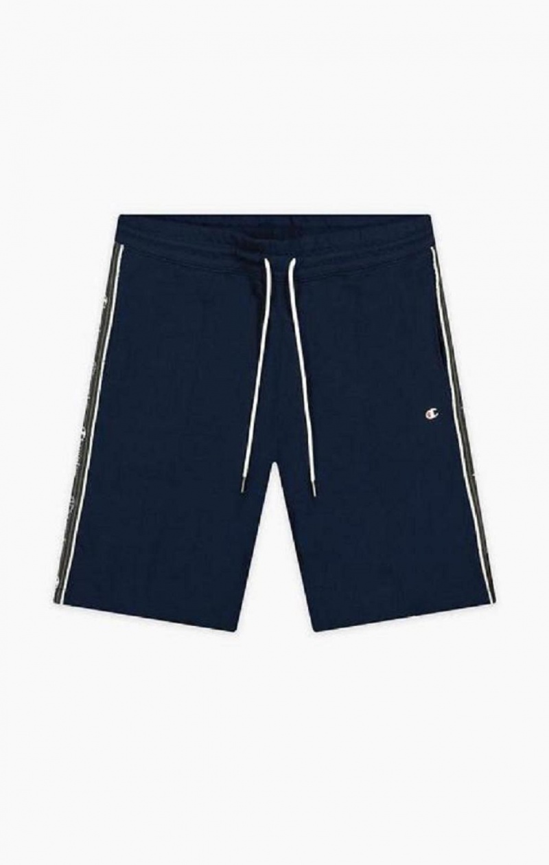 Champion Jacquard Logo Tape Front Seam Shorts Shorts Herre Mørke Blå | 1706-QICJL