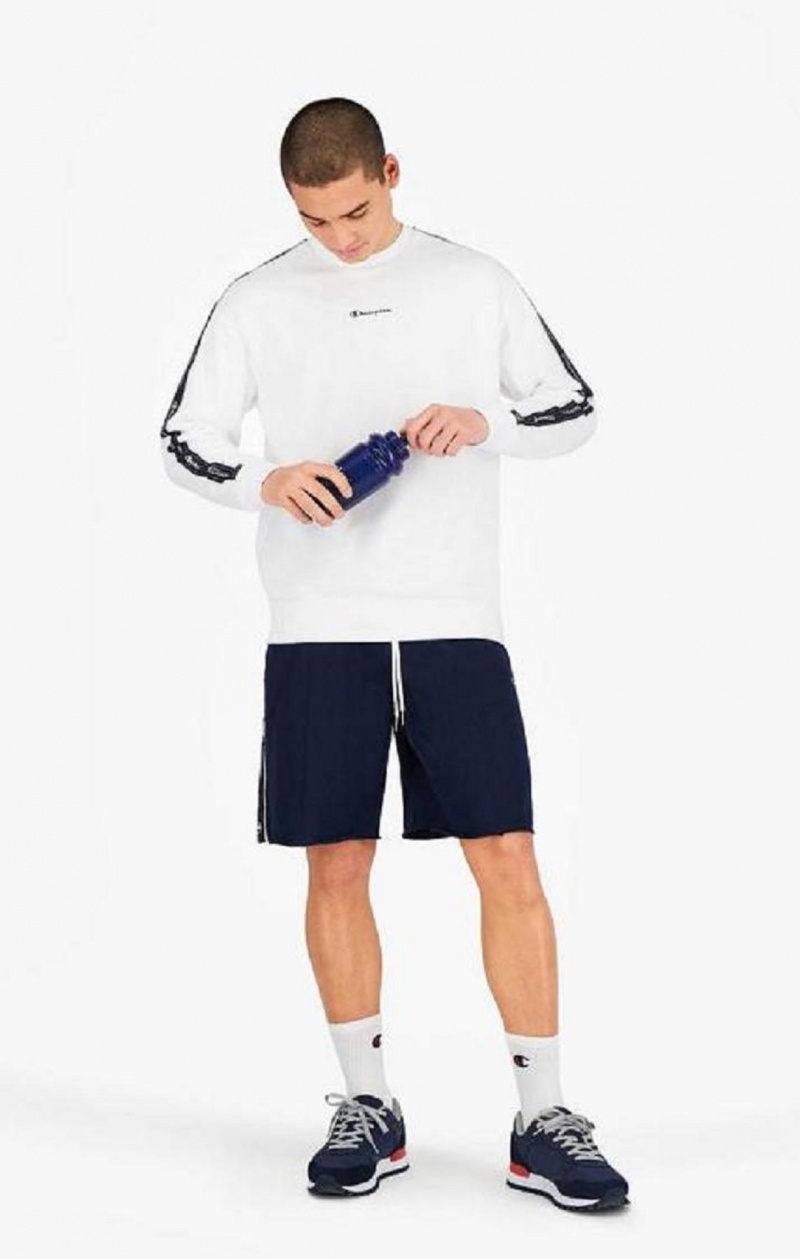 Champion Jacquard Logo Tape Front Seam Shorts Shorts Herre Mørke Blå | 1706-QICJL