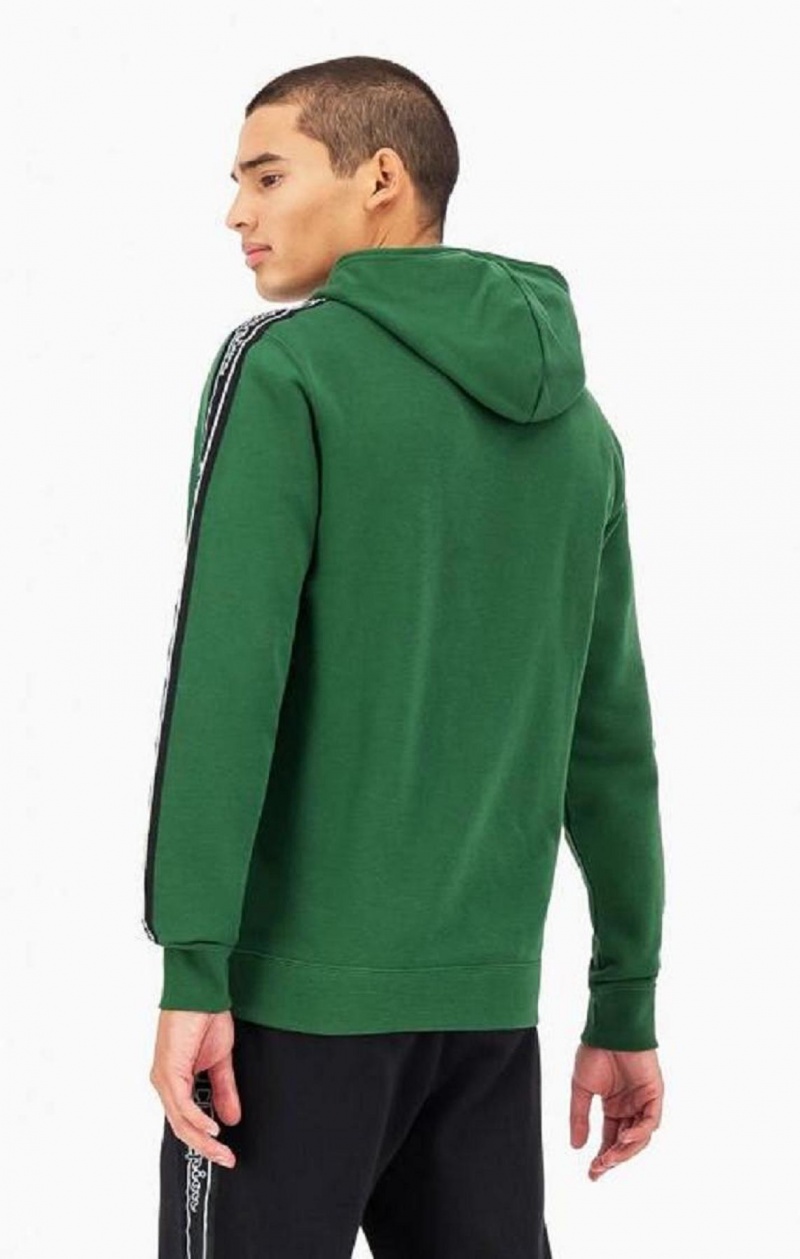 Champion Jacquard Logo Tape Hoodie Hettegenser Herre Lyse Grønn | 7054-AZNPK