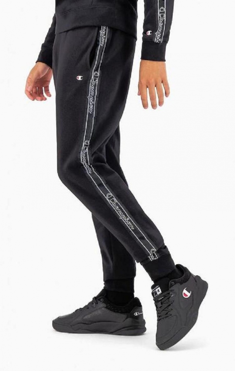 Champion Jacquard Logo Tape Joggers Joggebukse Herre Mørke Grå | 0658-WRLPT