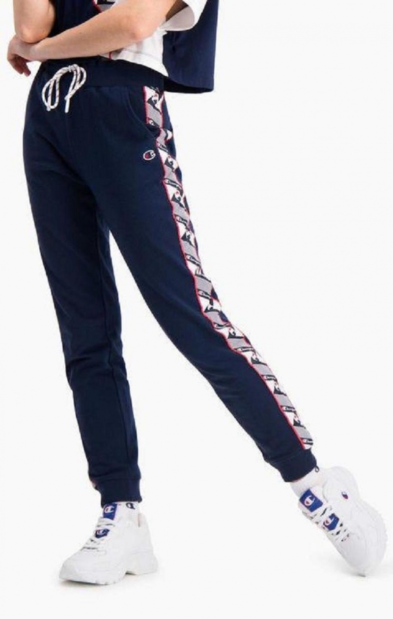 Champion Jacquard Logo Tape Joggers Joggebukse Dame Mørke Turkis | 1409-XJSHD