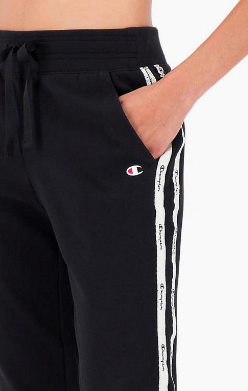 Champion Jacquard Logo Tape Joggers Joggebukse Dame Mørke Blå | 1394-GQPIU