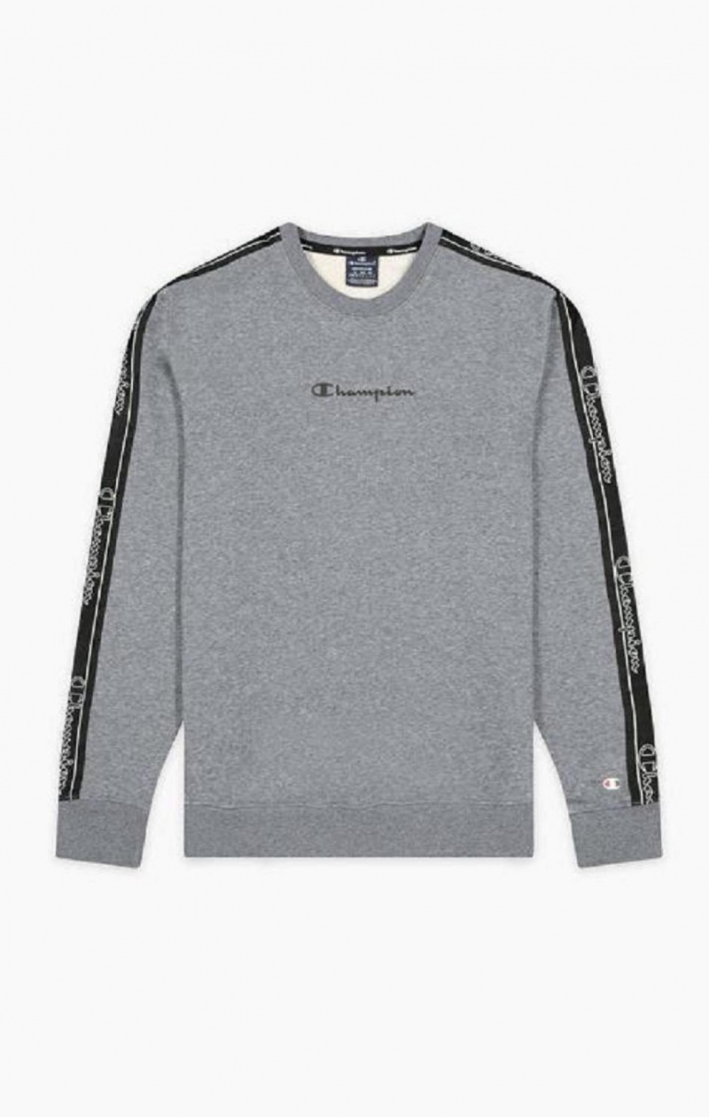 Champion Jacquard Logo Tape Sweatshirt Gensere Herre Mørke Grå | 1829-TCRUP