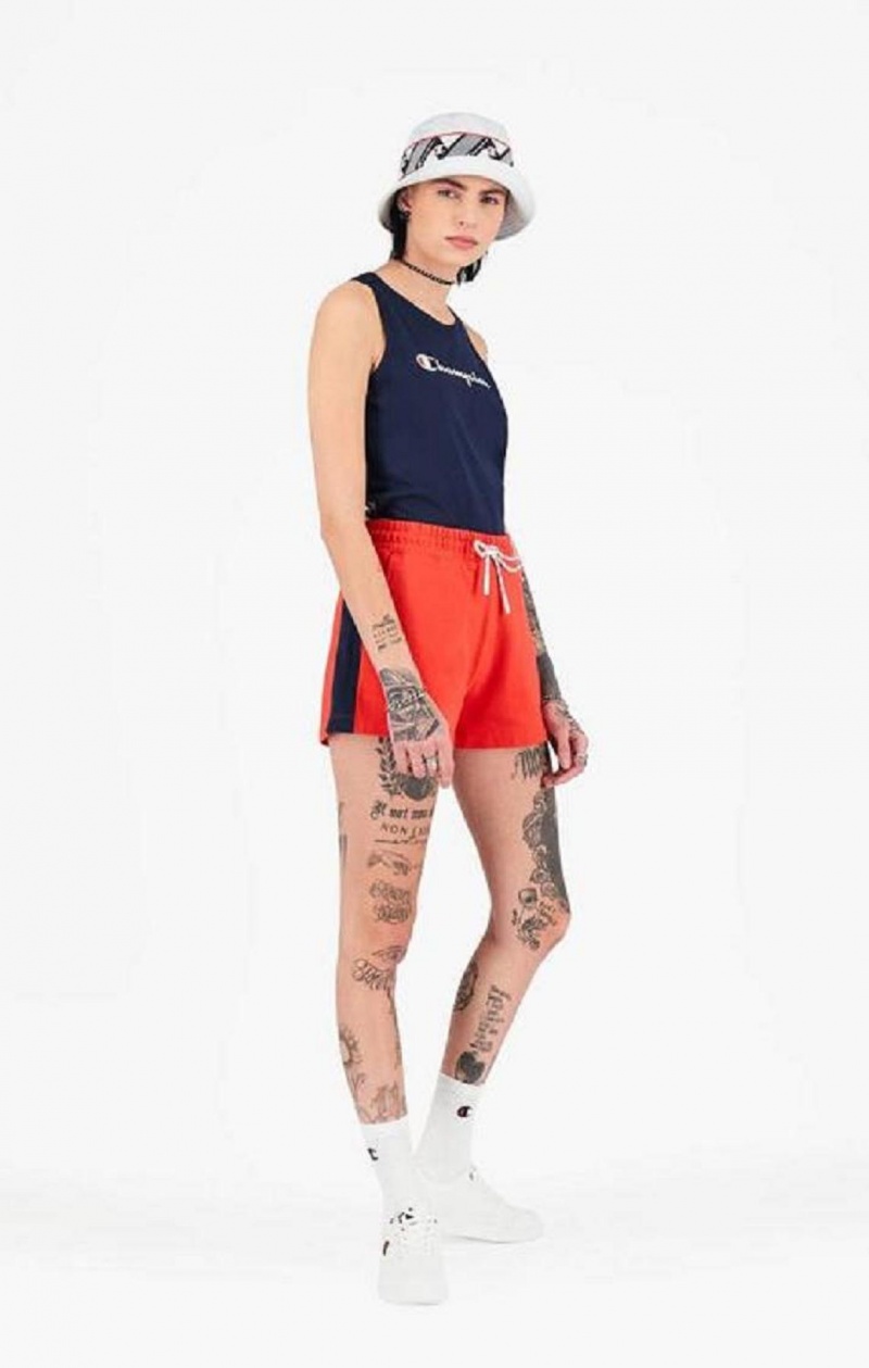 Champion Jacquard Logo Tape Tank Top T-skjorte Dame Mørke Turkis | 7213-XFWLM