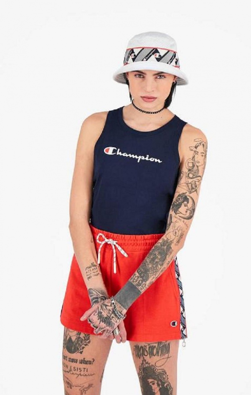 Champion Jacquard Logo Tape Tank Top T-skjorte Dame Mørke Turkis | 7213-XFWLM