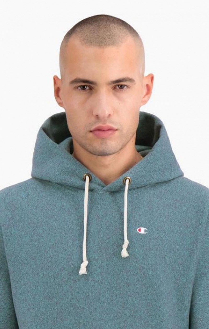 Champion Jaspé C Logo Reverse Weave Hoodie Hettegenser Herre Turkis | 9324-AOIDK