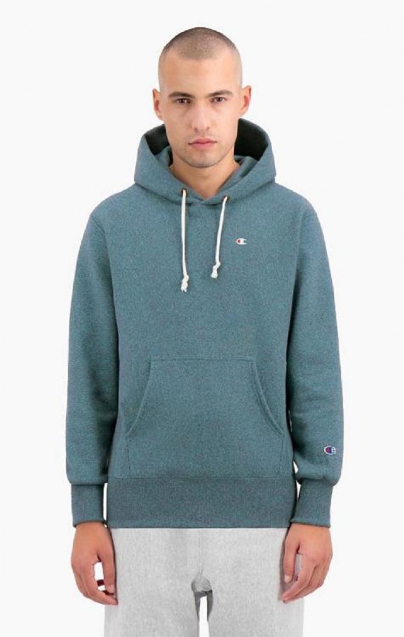 Champion Jaspé C Logo Reverse Weave Hoodie Hettegenser Herre Turkis | 9324-AOIDK