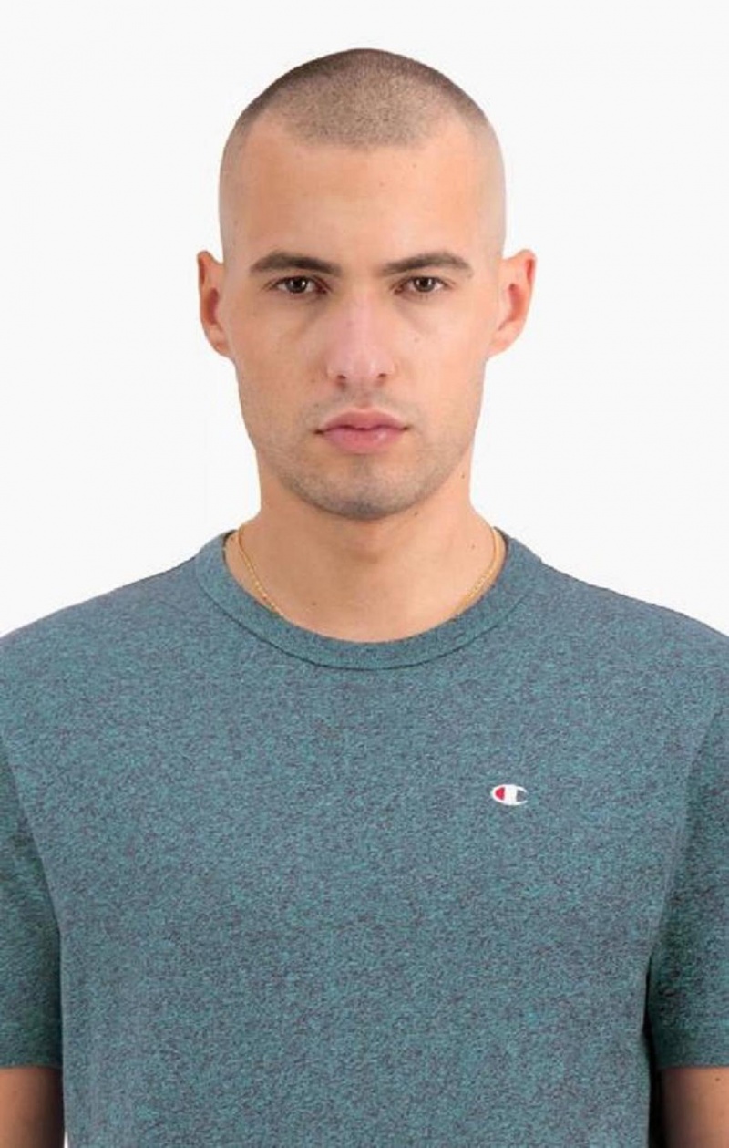 Champion Jaspé Crew Neck T-Shirt T-skjorte Herre Turkis | 2546-BCPDE