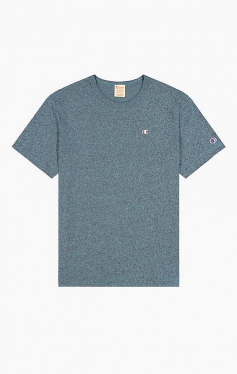 Champion Jaspé Crew Neck T-Shirt T-skjorte Herre Turkis | 2546-BCPDE