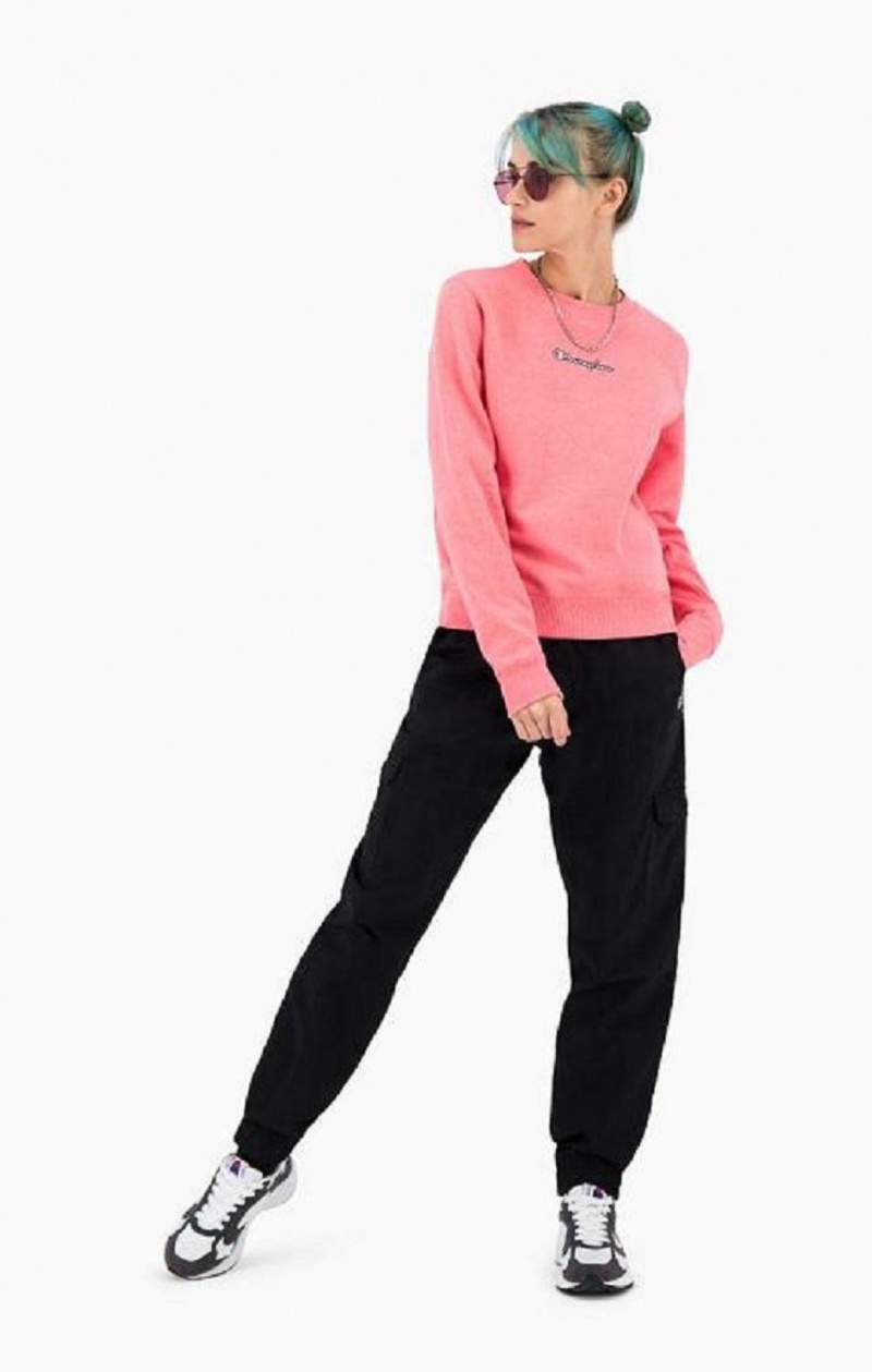 Champion Jaspé Script Logo Sweatshirt Gensere Dame Rosa | 1360-FZPST