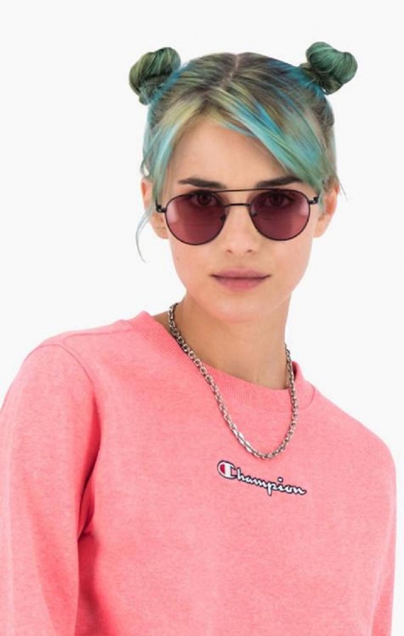 Champion Jaspé Script Logo Sweatshirt Gensere Dame Rosa | 1360-FZPST