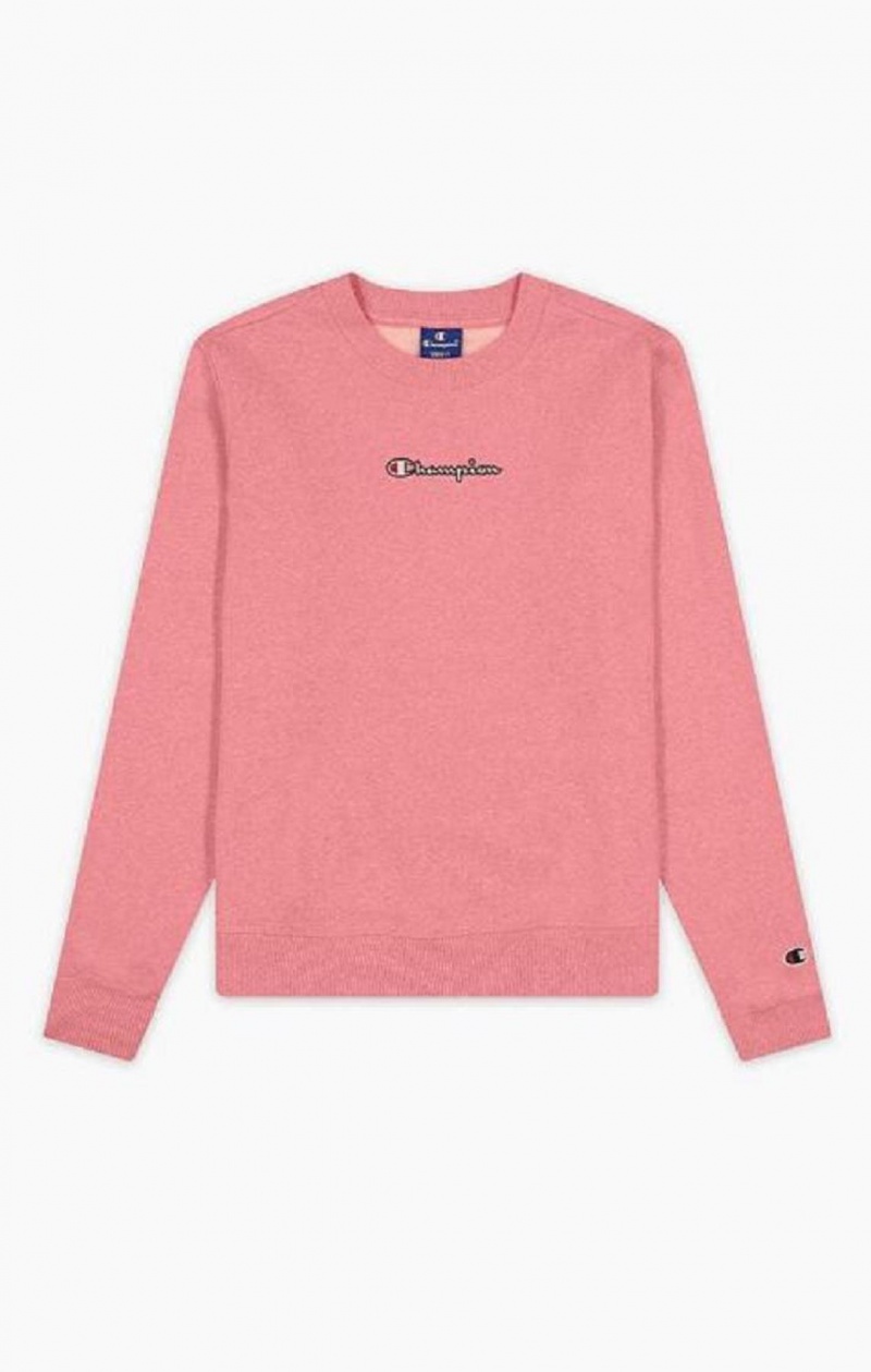 Champion Jaspé Script Logo Sweatshirt Gensere Dame Rosa | 1360-FZPST