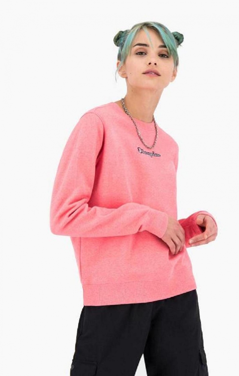 Champion Jaspé Script Logo Sweatshirt Gensere Dame Rosa | 1360-FZPST