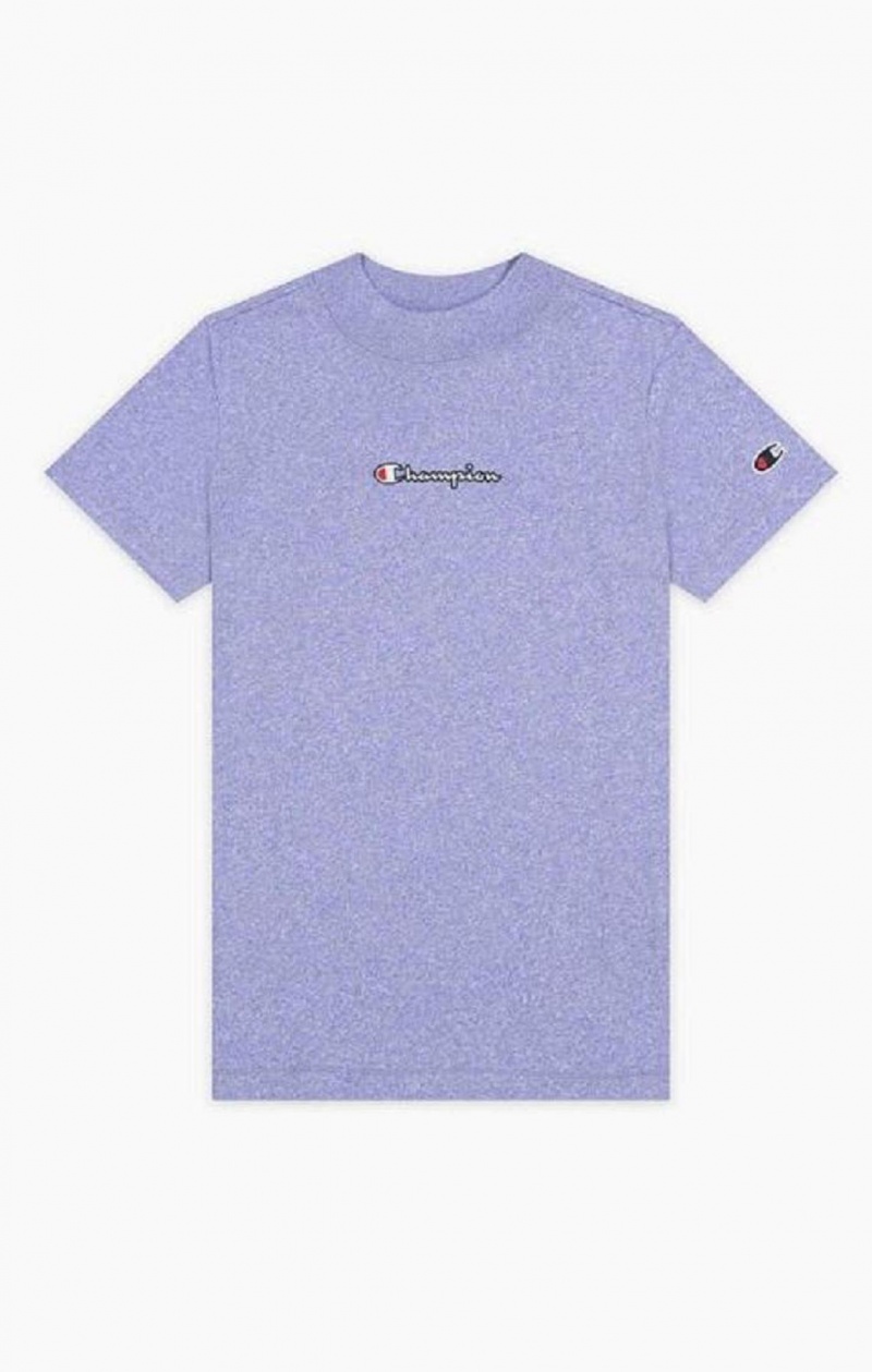 Champion Jaspé Script Logo T-Shirt T-skjorte Dame Blå | 6807-TNHKJ