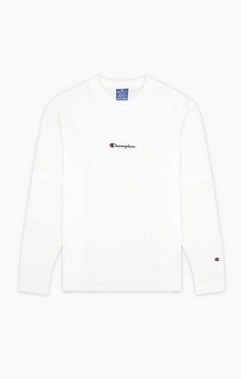 Champion Layered Small Script Logo T-Shirt T-skjorte Herre Hvite | 9786-CUQVH