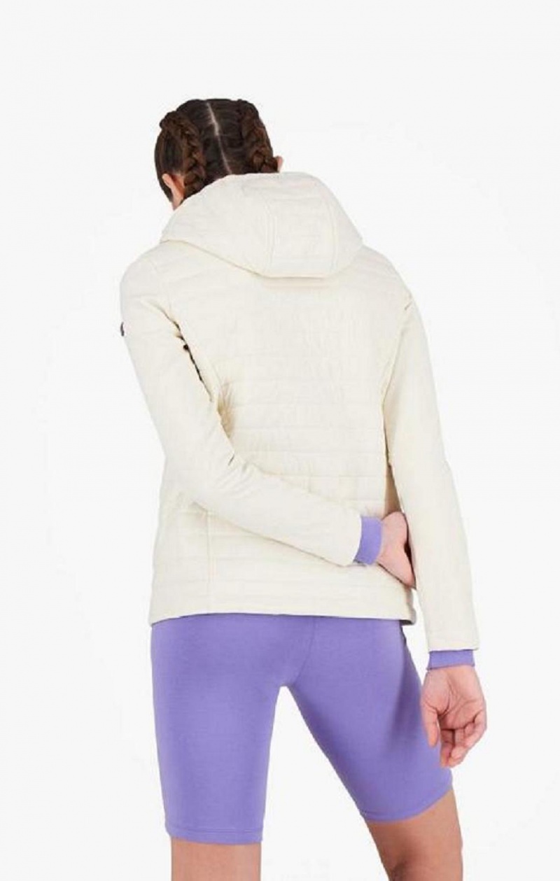 Champion Lette Polstret Hette Jacket Jakker Dame Hvite | 1839-YSPVU