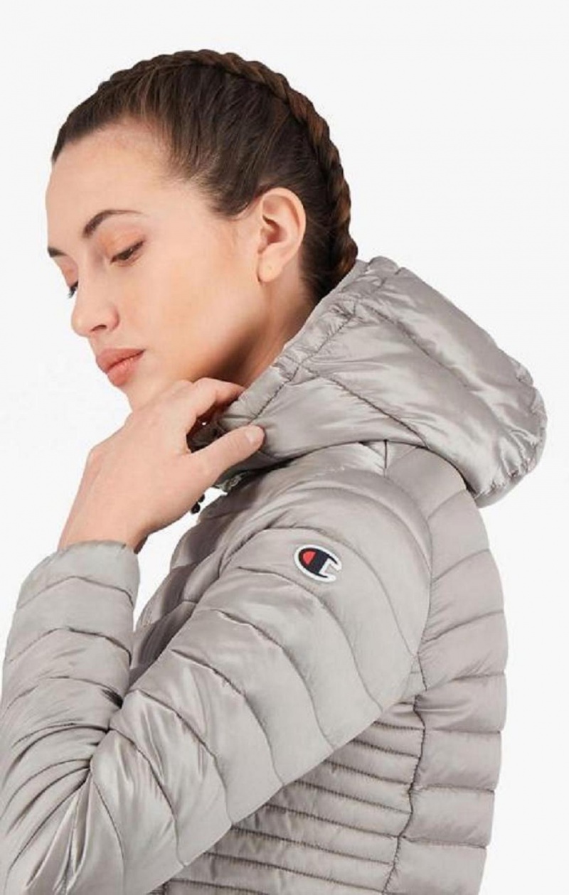 Champion Lette Polstret Hette Jacket Jakker Dame Hvite | 4619-KFVNH