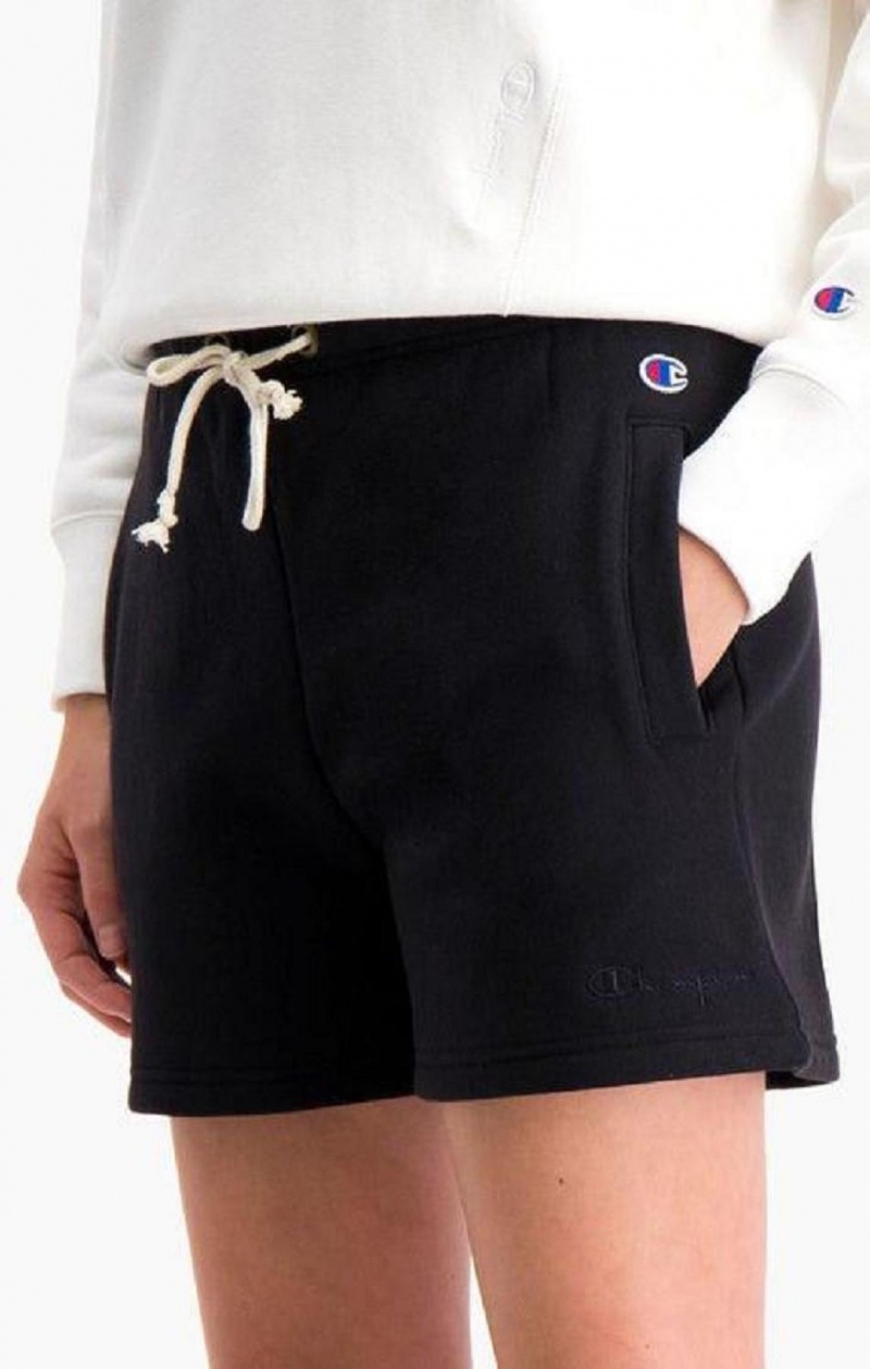 Champion Lette Reverse Weave Shorts Shorts Dame Svarte | 1374-WSBNR