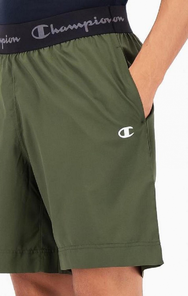 Champion Logo Tape Microfibre Performance Shorts Shorts Herre Grønn | 1328-GHIEO