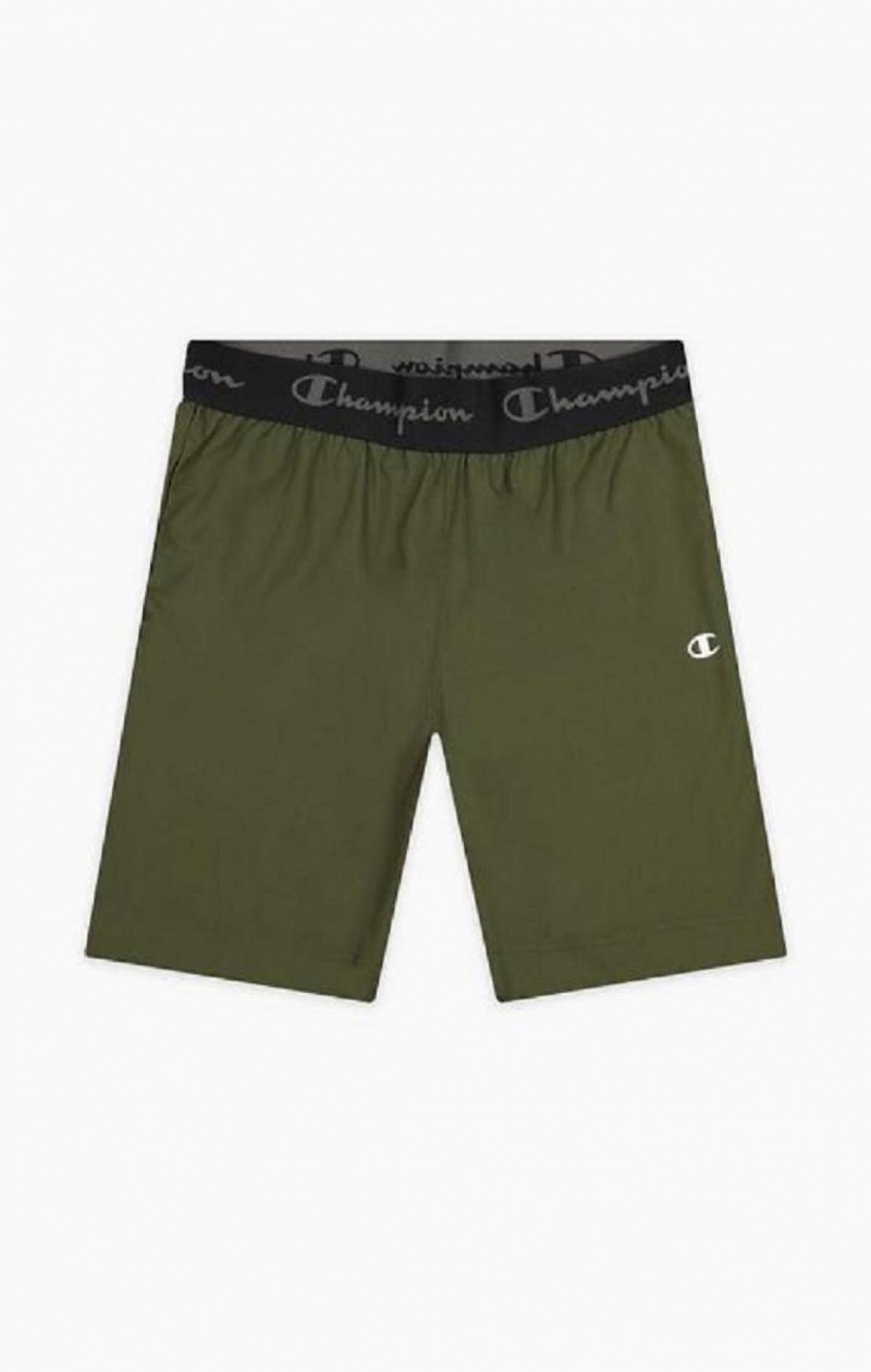 Champion Logo Tape Microfibre Performance Shorts Shorts Herre Grønn | 1328-GHIEO