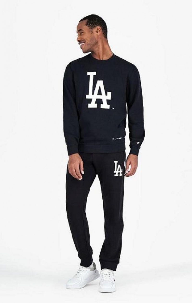 Champion Los Angeles MLB Sweatshirt Gensere Herre Svarte | 6394-BFUCH