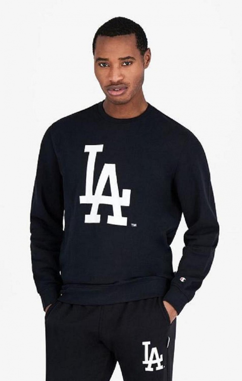 Champion Los Angeles MLB Sweatshirt Gensere Herre Svarte | 6394-BFUCH